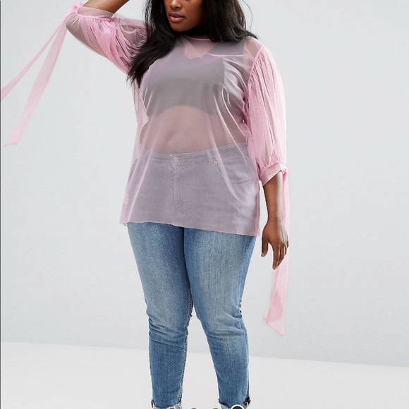 Mesh Top with Exaggerated Bow Sleeves - Picture 5 of 8